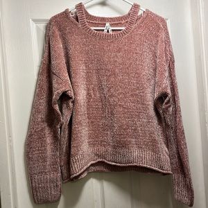 Pink split collar sweater